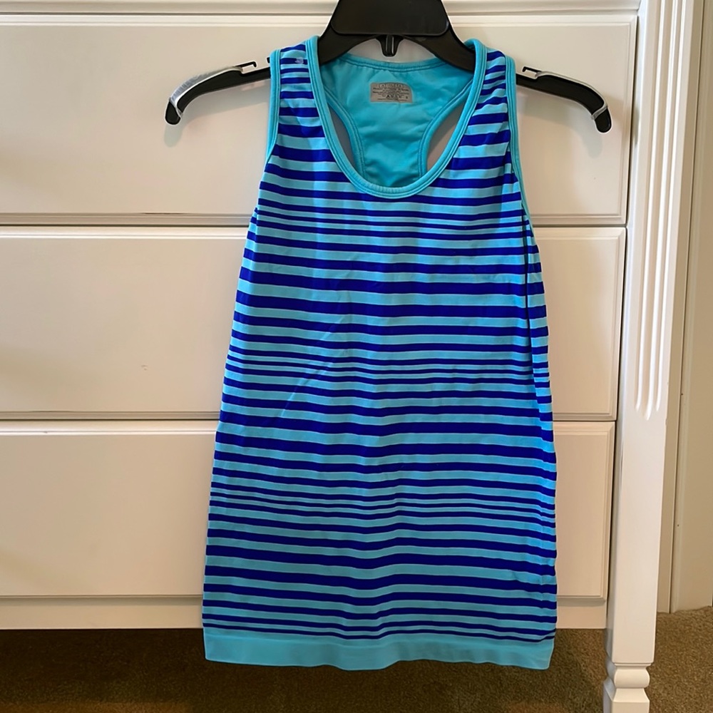 Athleta women’s small, blue striped tank top